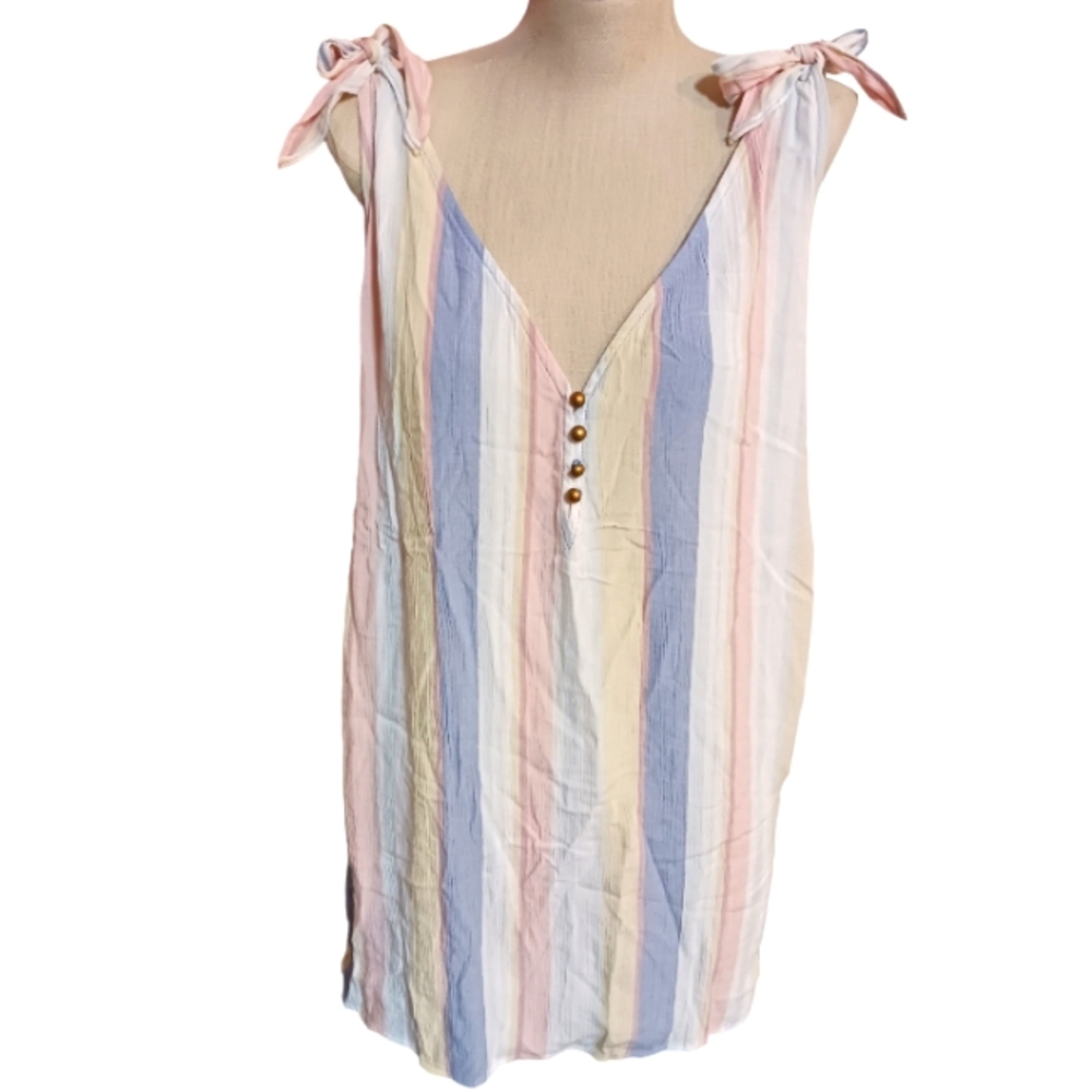 NWOT ANA Bow-Tie Shoulder Striped Tank Sz 4X